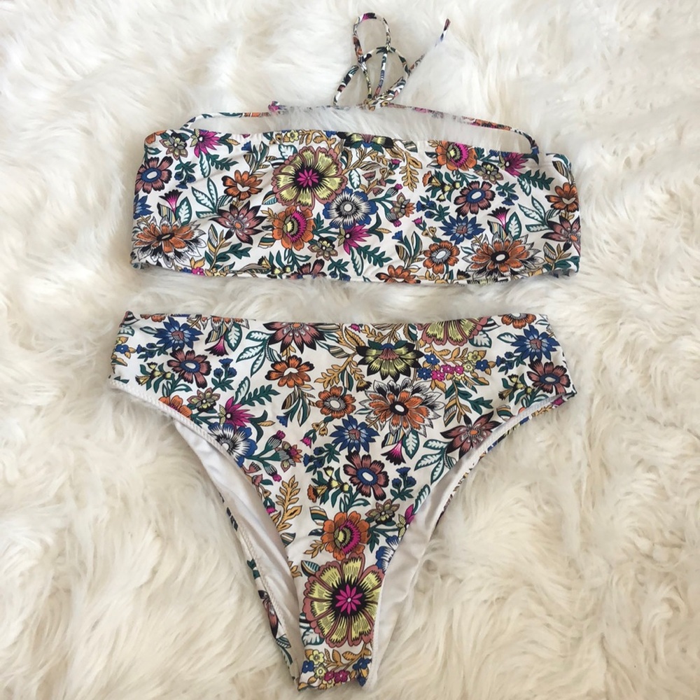 O’Neill floral two piece bikini XL top L bottom
